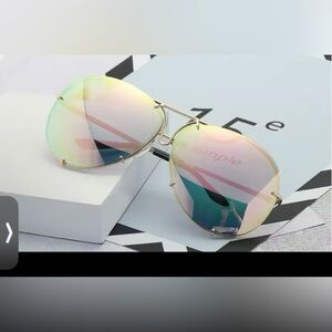 SUNGLASSES PiNK Gold MIRRORED NEW